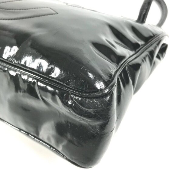 CHANEL vintage CC Logo CC Mark Bag Tote Bag shawl Shoulder Bag enamel Black - Picture 3 of 16